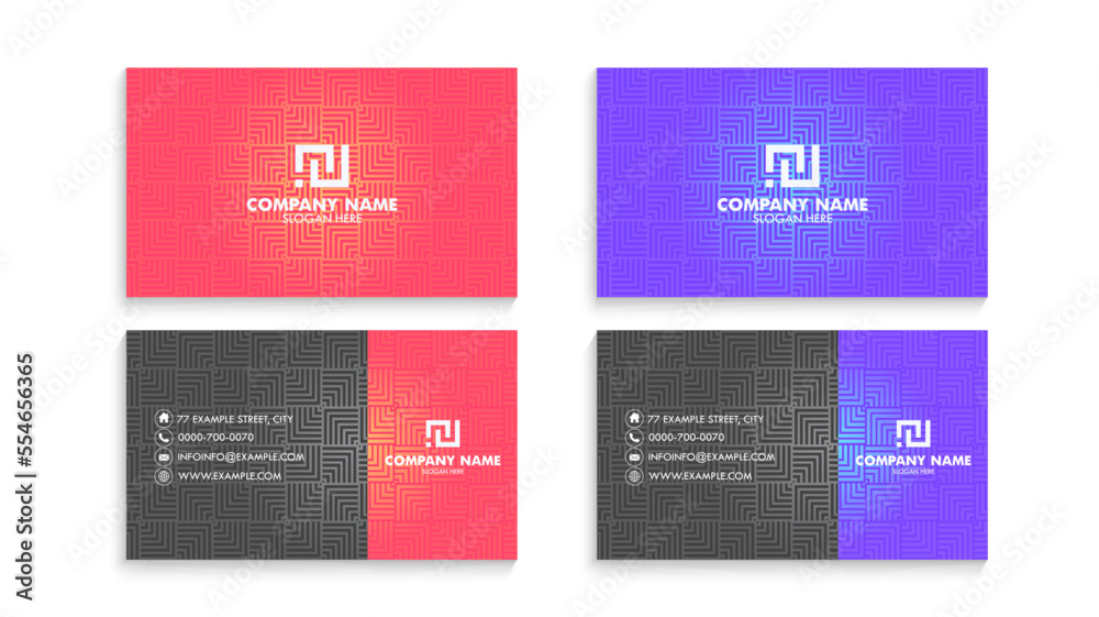 Wall mural red blue pattern business card template premium corporate identity vector