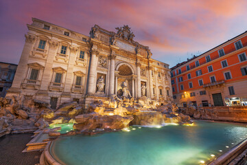 Plakat Rome, Italy at Trevi Fountain