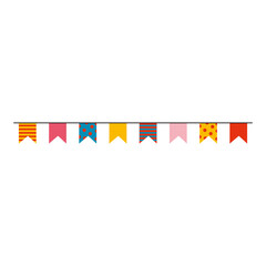 set of colorful banners birthday, decor , vector, hand drawn, flags