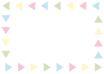 カラフルなかわいい三角のフレーム長方形