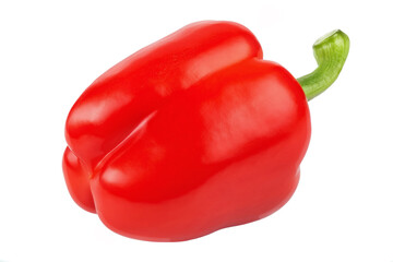 Paprika. Fresh red bell pepper  isolated on white. Fresh vegetables.