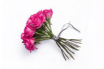 Aqua bouquet of rose isolated on white