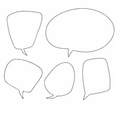 set empty hand drawn speech bubbles. thought, message, text, chat, balloon, comic. vector design illustration