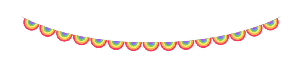 Rainbow scalloped garland bunting divider simple vector illustration clipart