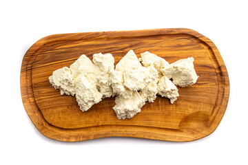 Ricotta cheese on the board