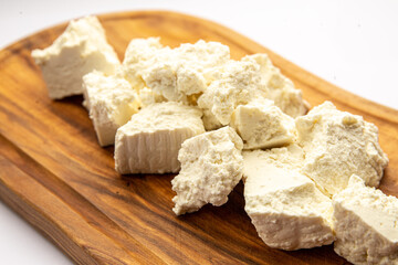 Ricotta cheese on the board