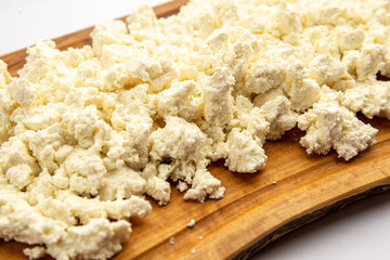 Ricotta cheese on the board