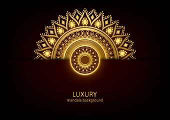 Luxury design vector mandala gold floral background