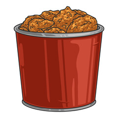 Chicken bucket emblem colorful detailed