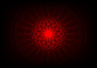 Vintage design red mandala flower pattern background