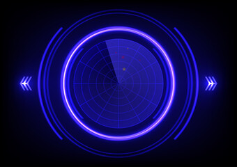 Futuristic scanner monitor technology display background