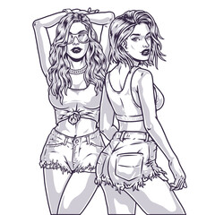 Generation Z girls monochrome emblem