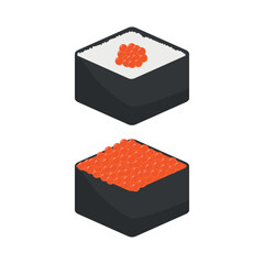 sushi illustration design with fresh fish roe