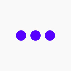 Three purple dots on one one line. Three purple dots.