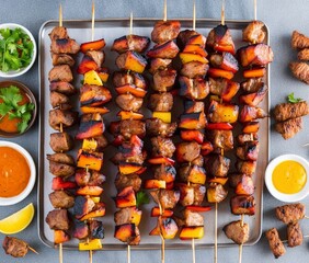 grilled meat kebab, turkish Shish kebab