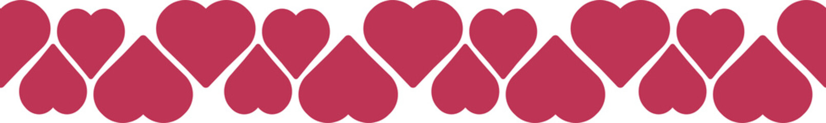 Magenta hearts seamless ribbon illustration