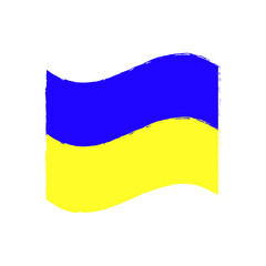 Ukraine flag. Support Ukraine sign. Sticker with colors of Ukrainian flag. War in Ukraine concept. Vector illustration
