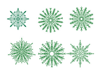 set of snowflakes