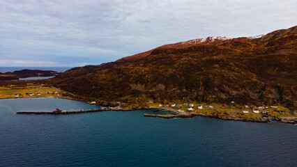 aerial view of Seglvik Village, Troms, Norway