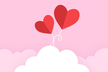 Plakat Valentines Background with Heart Decoration