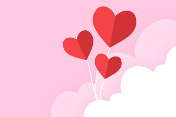 Fototapeta na wymiar Valentine Background with Heart Decoration