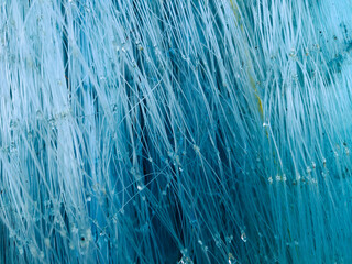 Detail view and background of used fishing nets