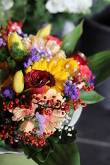 Floral bouquet prepared for Christmas.
