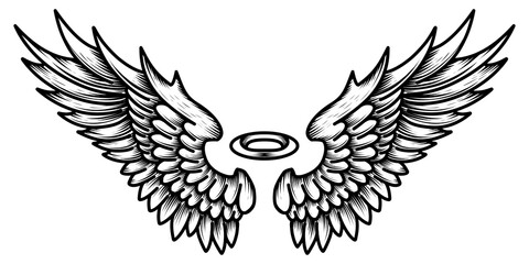 vector angel wings tribal tattoo