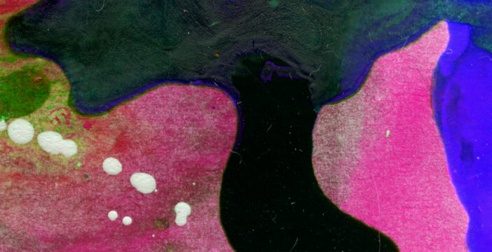 pimk and black abstract watercolor background with splashes