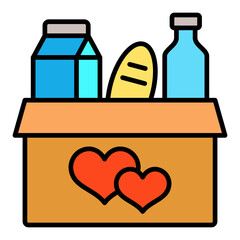 Food Donation Filled Line Icon