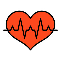 Heart Rate Filled Line Icon