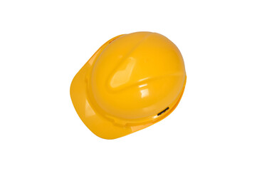 Fototapeta premium Yellow safety construction helmet isolated on a white background