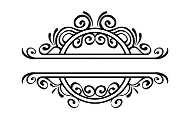 vintage label with ornament