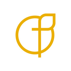 Initial P, f, circle, abstract art logo vector design