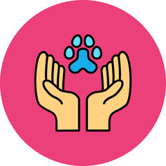 Animal Care Multicolor Circle Filled Line Icon