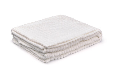 Folded soft white fleece blanket