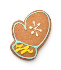 Top view of gingerbread mitten