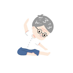 old man doing yoga, exercise for senior