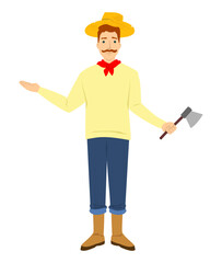 Vector illustration of a farmer, art, design, people, man.
