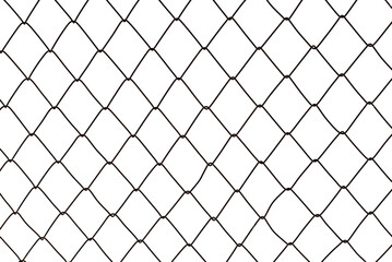 Stainless still Wire mesh rhombus form on white background. Still wire mesh fence