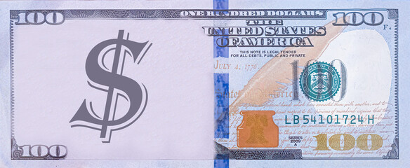 U.S. 100 dollar border with Dollar Sign