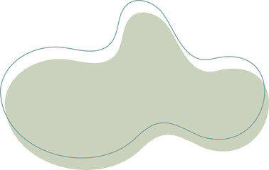 Green organic shape. Abstract amoeba blots in minimal trendy design with outline circles. Forms for poster story frames. 