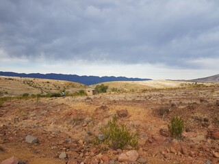 Ominous mountain top with a storm on the way