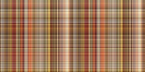 Woodland brown tartan seamless border textile. Tonal autumnal forest plaid with organic texture. banner of orange stripe for rough washi tape.