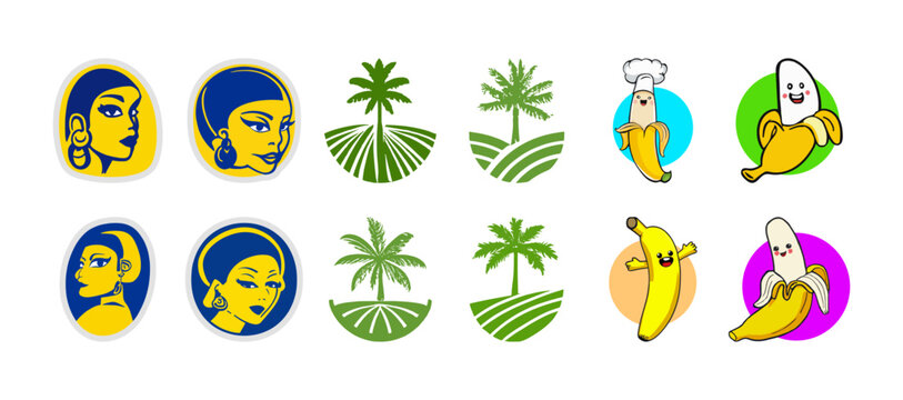 Banana Logo Design. Banana fruit logo design template. Vector.