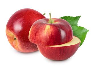 Red apple isolated on white background with full depth of field