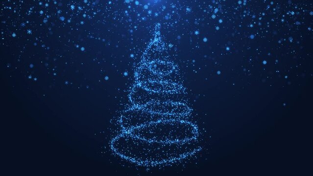 Christmas Tree Middle blue loop background