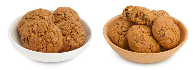 oatmeal cookies with flax, pumpkin and sunflower seeds with full depth of field