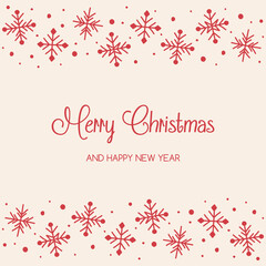 Christmas card with snowflakes and wishes. Vector