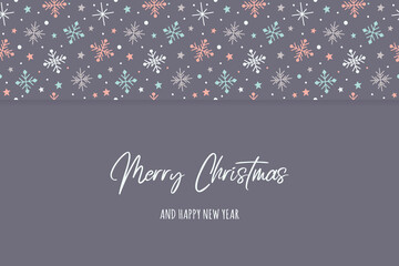 Xmas greeting card with snowflakes. Christmas design. Vector